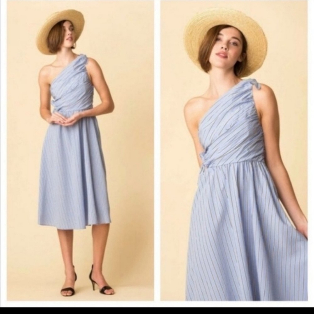 A.L.C. Blue Striped Maxi Dress
